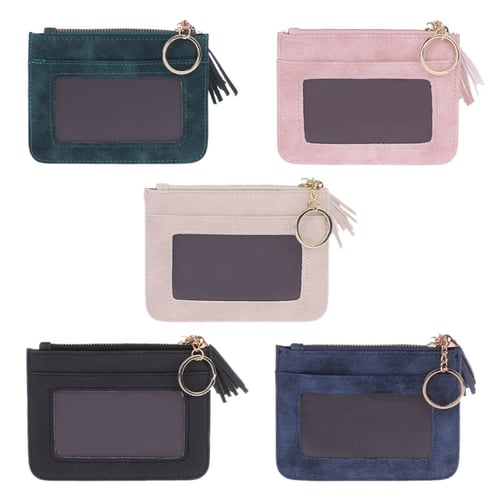 1pc Pink Women's Small Coin Purse Clutch Bag With Key Holder For Coins,  Cards And Keys