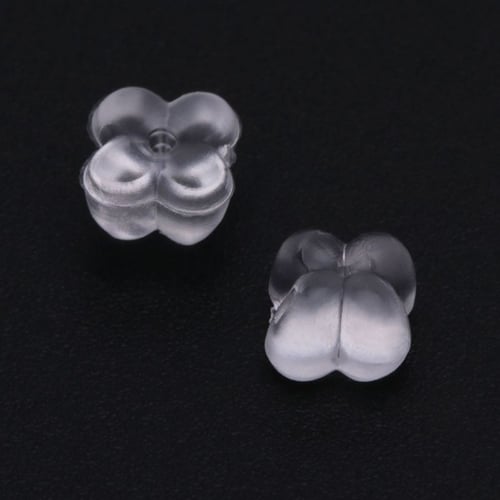 50pcs/set Clear Silicone Earring Backs For Earrings & Ear Studs
