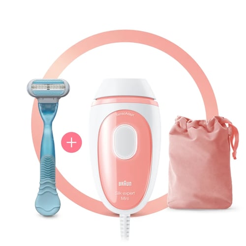 Braun IPL Silk-Expert Mini Permanent Visible Hair Removal, With Travel  Pouch & Venus Razor Compact Size for On-The-Go Alternative For Laser Hair  Removal White/Pink PL1014 - buy Braun IPL Silk-Expert Mini Permanent