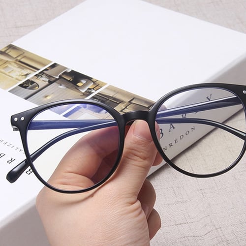 Round Eyewear Transparent Computer Glasses Frame Women Men