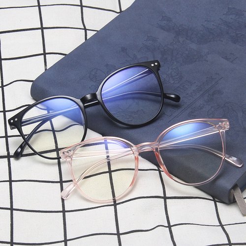 Round Eyewear Transparent Computer Glasses Frame Women Men