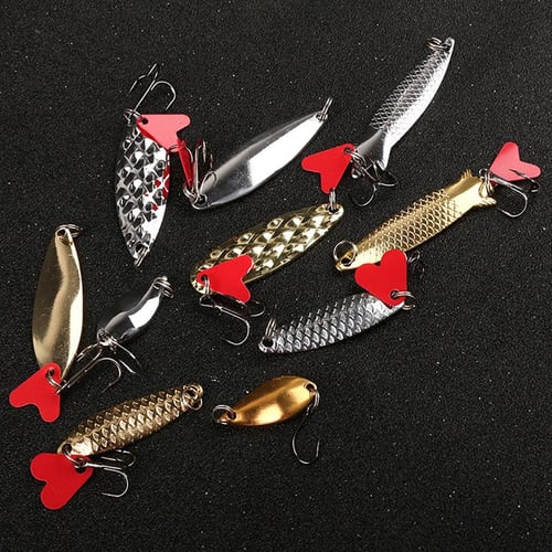 30PCS Metal Fishing Lures with Treble Hooks Assorted Inline Spinner Fish  Baits & Spoons for Bass Salmon Trout Freshwater