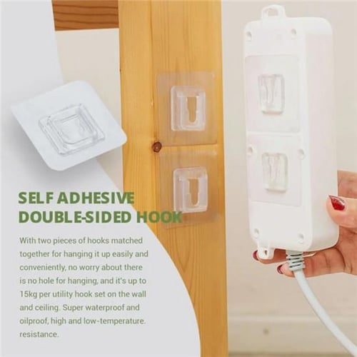 Double Sided Adhesive Wall Hooks Invisible Traceless Snap Hook Wall Storage  Hold