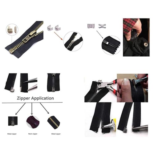 10Pcs/Set 11mm Universal Metal Glitter Steel Color DIY Fix Zipper Puller  Repair