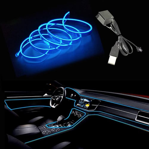 Cheap 5M Car LED Cold Light Neon Light Bar Car Interior Crevice Decoration  Car Accessories