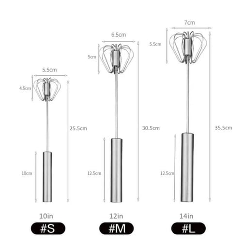 1pc Stainless Steel Semi-automatic Egg Beater Handheld Kitchen