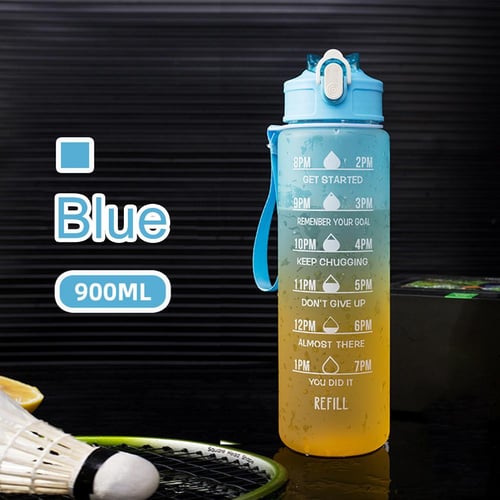 900ml Outdoor Gradient Color Frosted Sports Water Bottle In Light