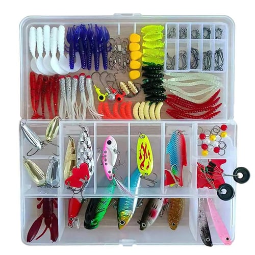 Fishing Lures Tackle Box Kit,Saltwater Freshwater Fishing Gear And  Equipment,Including Bionic Swimbait,Top Water Fishing Lure,Soft Plastic