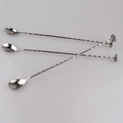 Stainless Steel Cocktail Drink Mixer Stirring Mixing Spoon Ladle