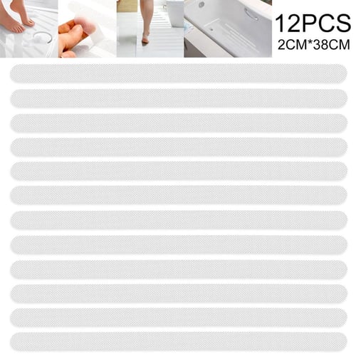 12pcs Anti Slip Strips Shell-shaped Shower Self-Adhesive Stickers Non Slip  Bath Safety Strips Bathtub