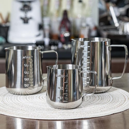 1pc Stainless Steel Milk Frothing Pitcher Espresso Steaming Coffee Barista  Latte Frother Cup Cappuccino Milk Jug Cream Froth Pitcher