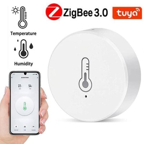ZigBee Temperature Humidity Sensor Mini Wireless Hygrometer Thermometer  Temperature & Humidity Monitor Intelligent Home Household Living Room  Temperature Humidity Detector Smart Home Device 