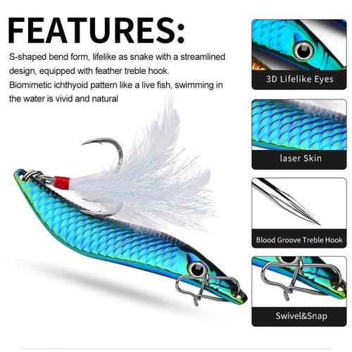 Fishing Lure Long-casting S-type Leech Metal Sequins Fake Bait
