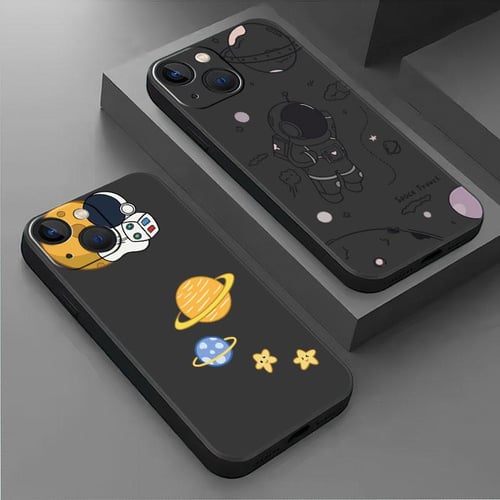 Moon Astronaut Phone Case For Iphone 14 13 11 12 Pro Max Mini Xs Xr X  Tempered Glass Cover For Iphone 7 8 6s Plus Se 2022 Capas