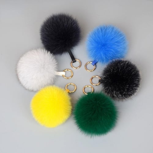 Real fox fur bag charm pompom yellow/orange color keychain,fur ball,real fur  pom pom ,real fox pom,pom pom keychain,real fur bag accessory