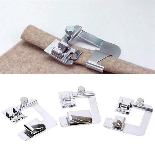 8PC Rolled Hem Pressure Foot Sewing Machine For Low Shank Adapter 