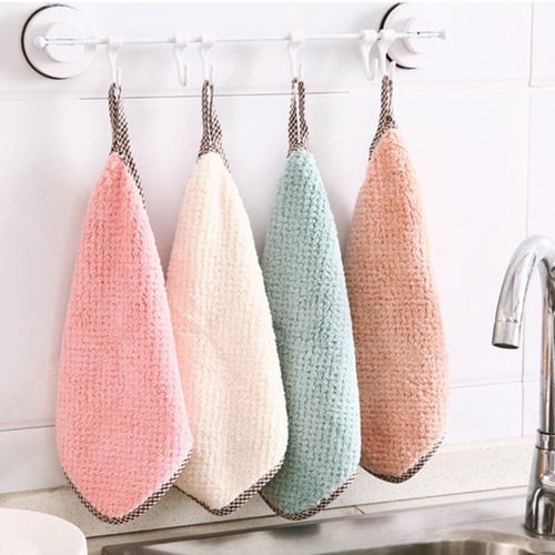 2/4/8pcs Soft Microfiber Kitchen Towels Absorbent Dish Cloth Anti