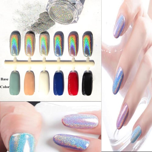 Hologram Chrome Pigment Set, solid pigment! (Holographic Nail