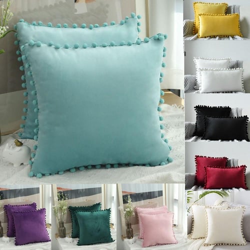 Corduroy Throw Pillow Case Soft Sofa Cushion Cover Solid Pillowcase Home  Decor /