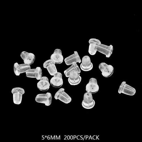 200pcs/lot Soft Silicone Rubber Earring Back Stoppers For Stud Earrings DIY  Jewelry Making Earrings Findings