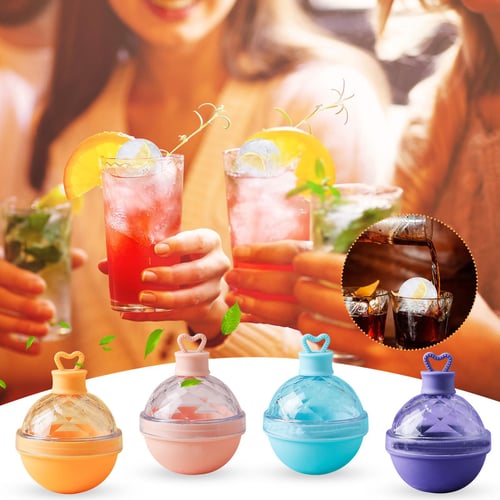 Candy Color Ice Ball Maker Mold Silicone Ice Cube Tray Sphere Ice Mould For  Whiskey Cocktails-e