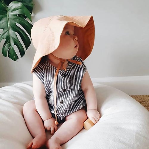 2-4 Years summer baby hat kids cotton uv protection sun cap children panama  beach girls boys bucket hat cute cartoon infant caps