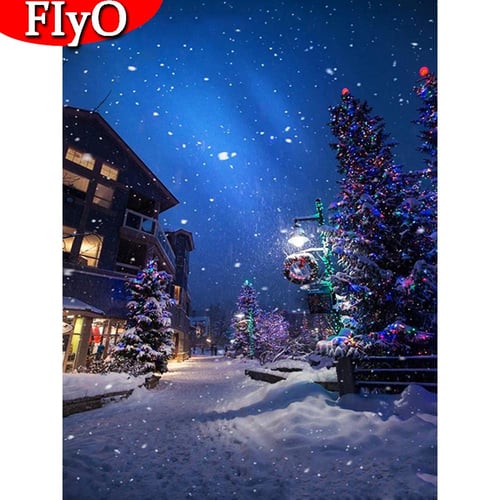 Cheap 5D DIY Diamond Painting Winter Snow Scenery Full Square Diamond  Handicraft Home Decoration Gift Cross Stitch Kit Mosaic Pattern