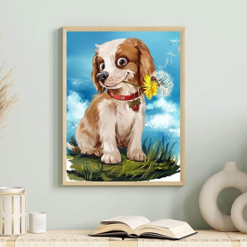 Diy Diamond Painting Spaniel Art Dog Paintings Dog Cross Stitch