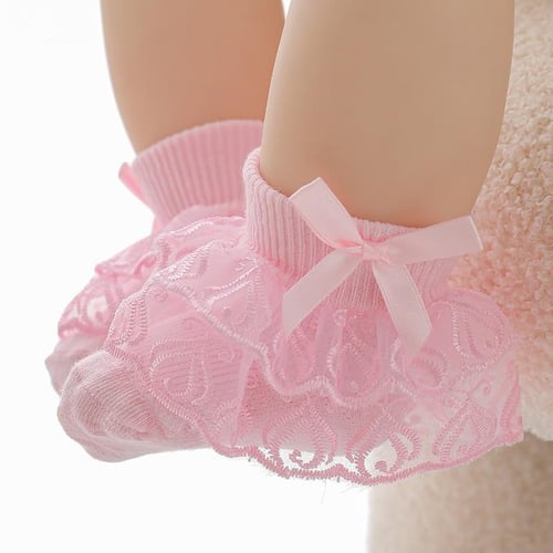 Baby Girls Lace Ruffle Socks Toddlers Children Princess Socks Soft