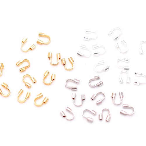 100pcs Wire Protectors Wire Guard Guardian Protectors Loops U Shape  Accessories Clasps Connector For Jewelry Making