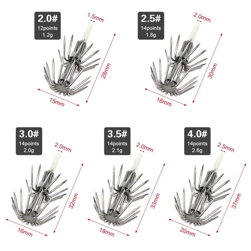 20PCS #2.0 - #4.0 Luminous Squid Jig Hooks Wood Shrimp Jig Umbrella Hooks -  buy 20PCS #2.0 - #4.0 Luminous Squid Jig Hooks Wood Shrimp Jig Umbrella  Hooks: prices, reviews