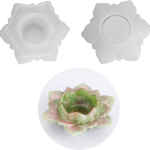 2PCS Flower Tray Resin Mold, Lotus Bowl Silicone Mold for Epoxy Resin  Casting, Unique Resin Concrete Mold for DIY Jewelry Holder Trinket  Container Box