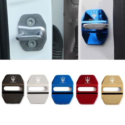 2 Pcs S Line Car Door Lock Cover Alloy Buckle Badge Alloy Decals