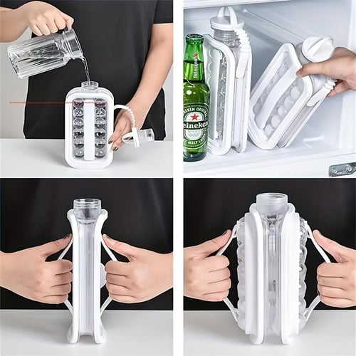 2 In 1 Portable Creative Ice Bottle Cold Kettle Household Ice Grid Frozen  Ice Bo