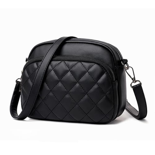  PU Leather Tote for Women Checkered Crossbody Shoulder