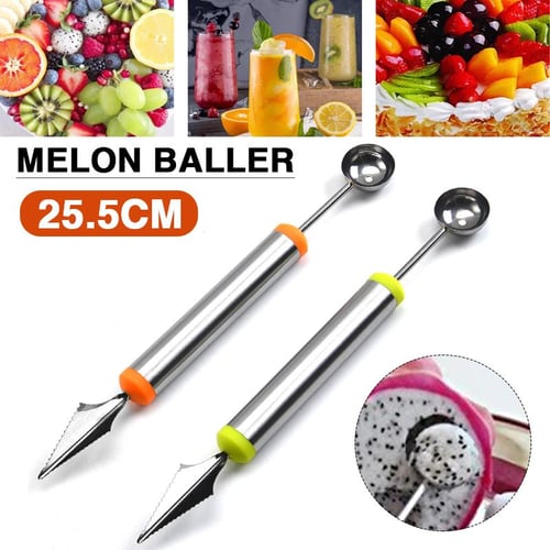 1pc 2 In 1 Melon Baller Scoop, Stainless Steel Double Sided Fruit Melon  Baller Spoon, Kitchen Tools For Making Melon Ball And Fruit Cutting Or Ice  Cream