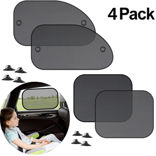 2pcs 50cm Car Sun Shade Side Window Curtain Auto Foldable Uv Protection  Accessories Black Pure Cloth Auto Accessories