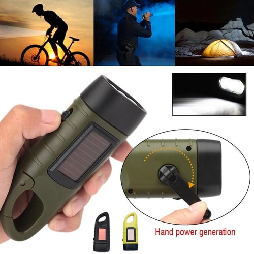 New 3 Led Hand Pressing Dynamo Crank Power Wind Up Flashlight