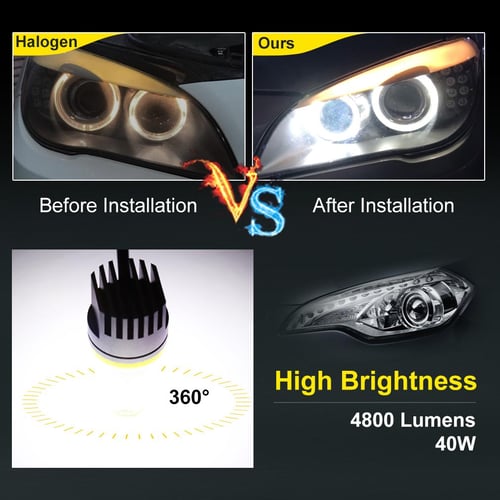2pcs H8 LED Angel Eyes Headlight Led Marker Lights Canbus for BMW