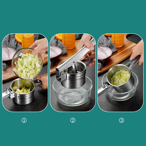 1Set Potato Ricer,Stainless Steel Masher Kitchen Tool for  Potatoes,Fruits,Juicer and Baby Food,Vegetable Strainer with 3  Interchangeable Ricing Discs