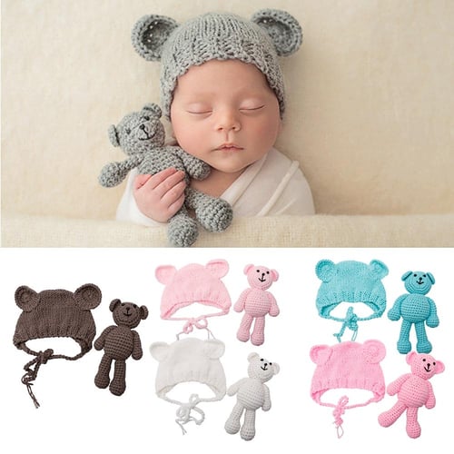 Newborn Photography Props Baby Photo Outfits Crochet Kintted Fisherman Set