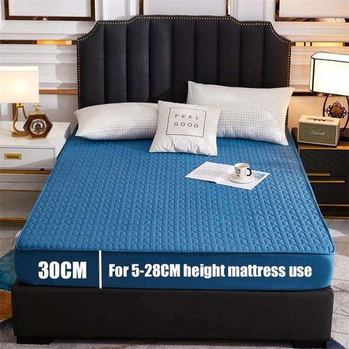 Solid Color Non-slip Bed Fitted Sheet Thickened Bedspread Mattress