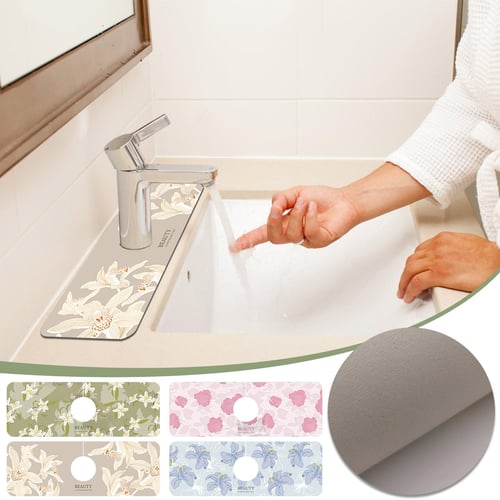 Quick Drying Sink Pad Sink Protector Kitchen Table Anti Slip TPR Sink Mat  Dishes Heat Insulation
