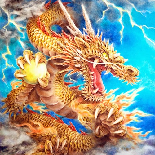 Diamond Painting Color Golden Dragon Full Diamond Embroidery Pattern  Rhinestones Needlework DIY Mosaic Myth Cross Stitch 