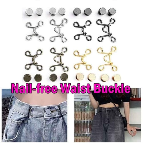 4pcs No-sew Waistband Extender For Jeans, Button Pant Extender, Waist  Extender, Elastic Trousers Tightener