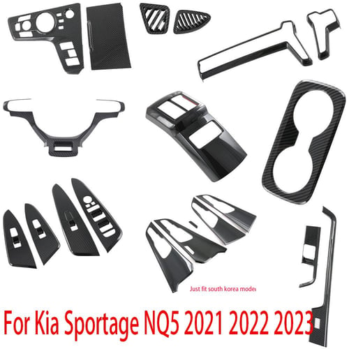 For Kia Sportage NQ5 2022-2023 Carbon Fiber Trim Cover Center Console Gear  Armrest Box Panel