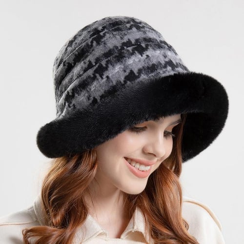 Fashion Plush Fisherman Hat Soft Warm Thick Basin Hat Protection