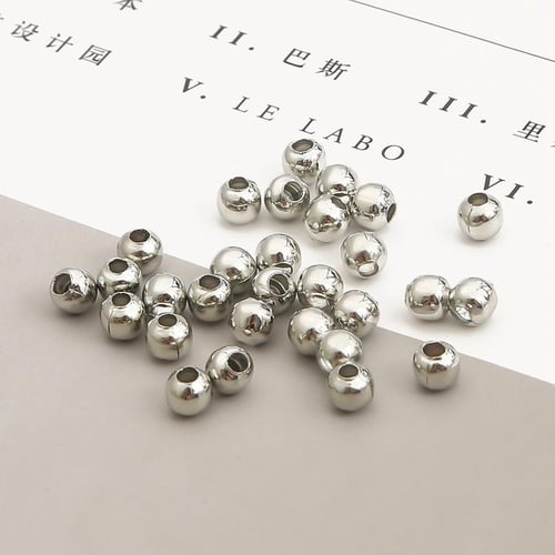 100-500Pcs 1.5-4mm Copper Ball Crimp End Clasps Position Stopper Spacer  Beads For Diy Jewelry