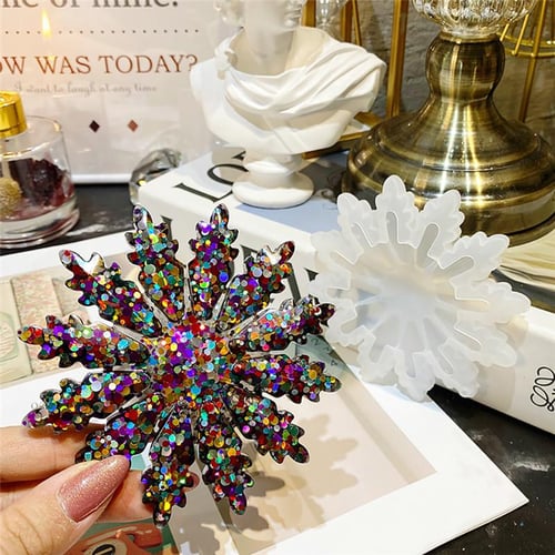 6pcs Silicone Christmas Snowflake Mold Pendant Jewelry Making