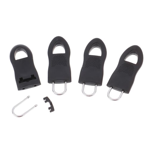 Black Zipper Pull 6pcs Heavy Zip Fixer Zipper Puller Set Detachable Zip  Slider Repair Kit Multifunctional